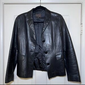 Vintage John Carlisle Black Leather Blazer